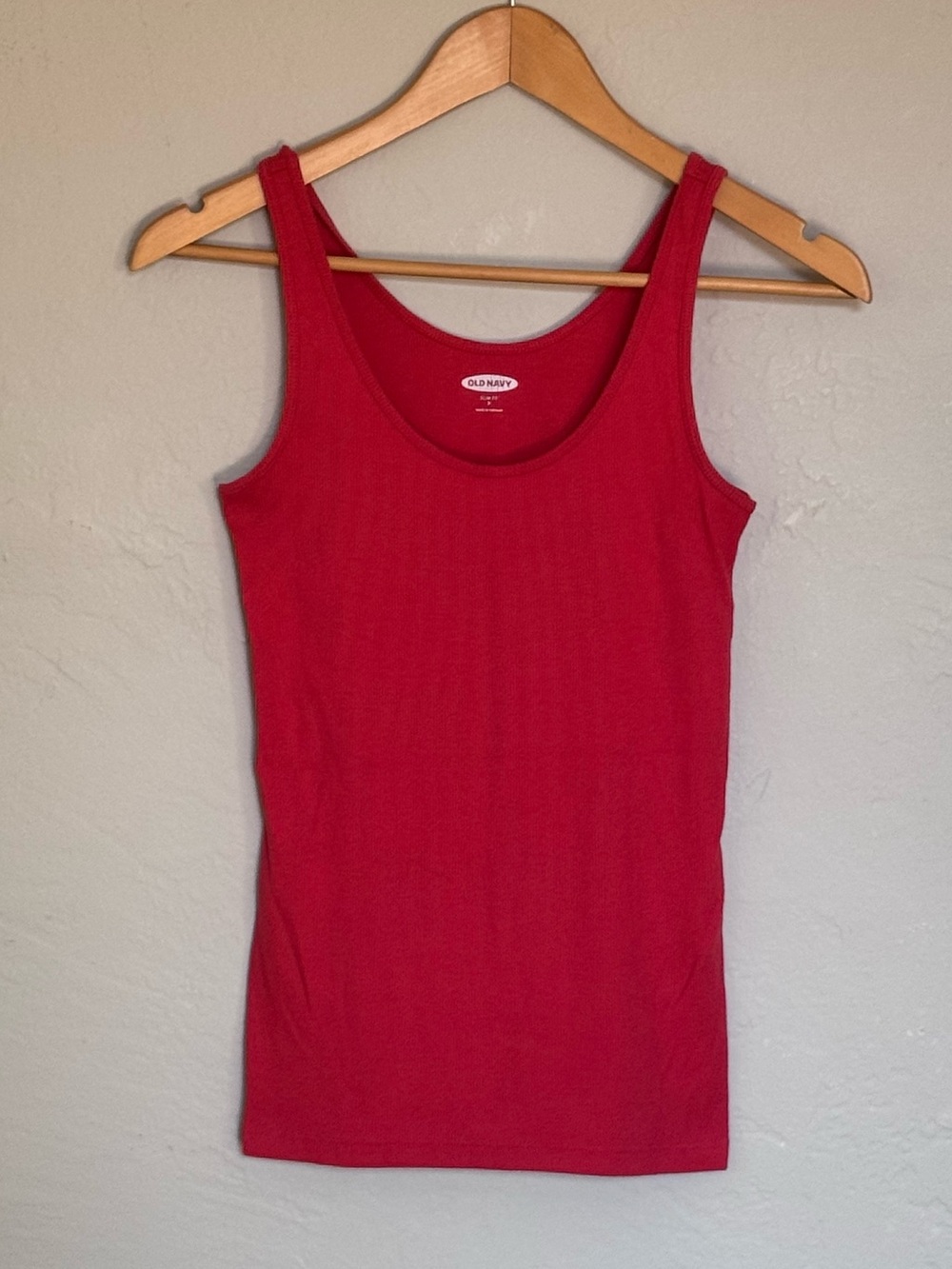 Old Navy Bright Red Ribbed Scoop Neck Tank